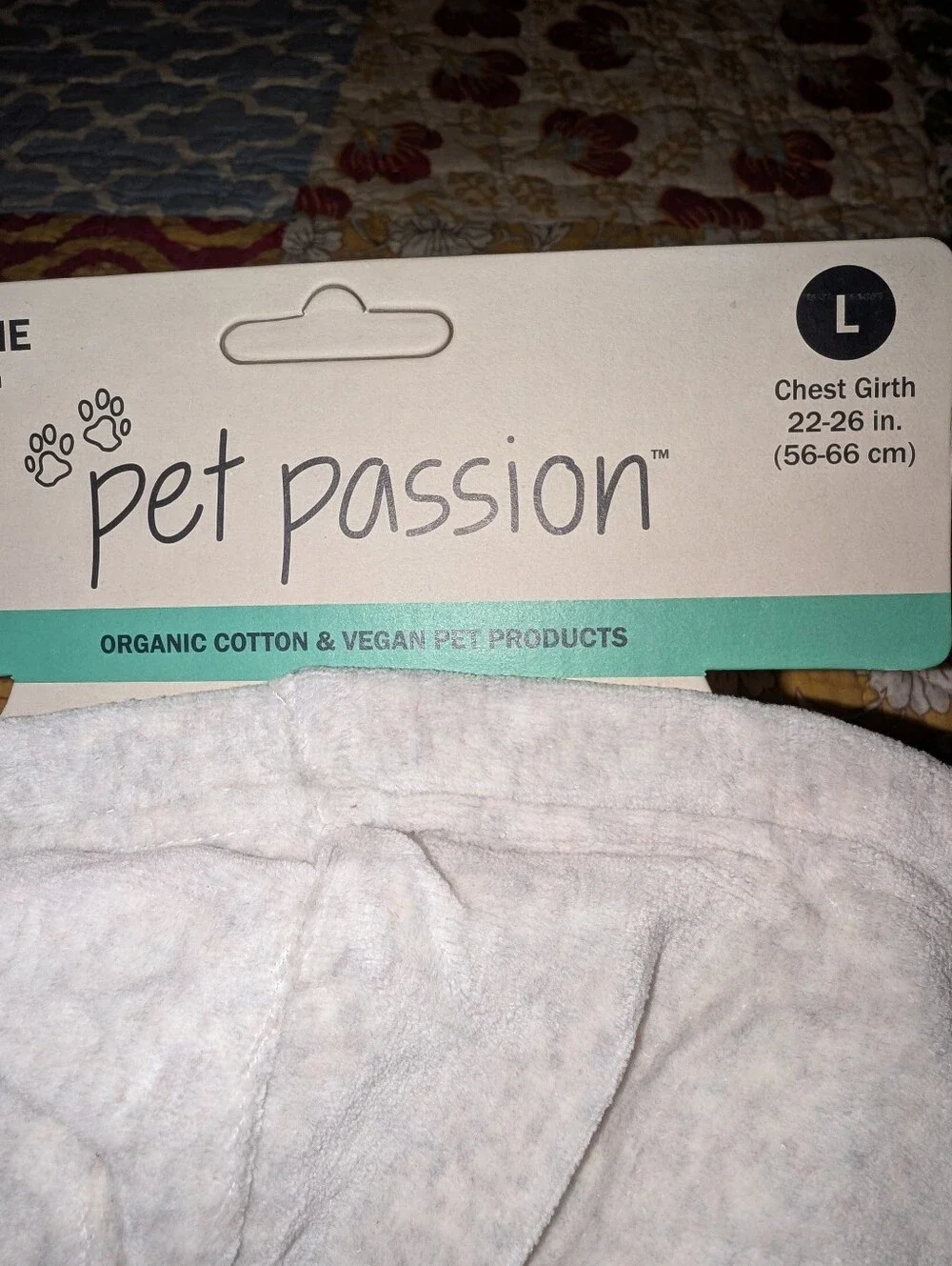 Pet Passion Organic Cotton Large Pet Hoodie -NIB